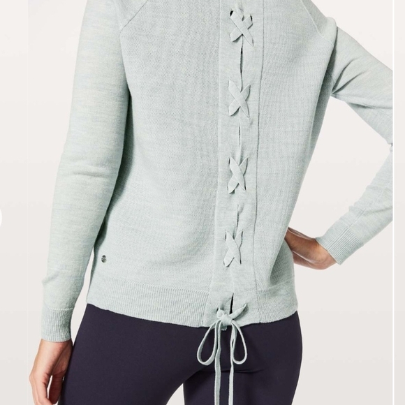 lululemon athletica Sweaters - Lululemon Athletica Blue Merino Wool Sweater Sz 6